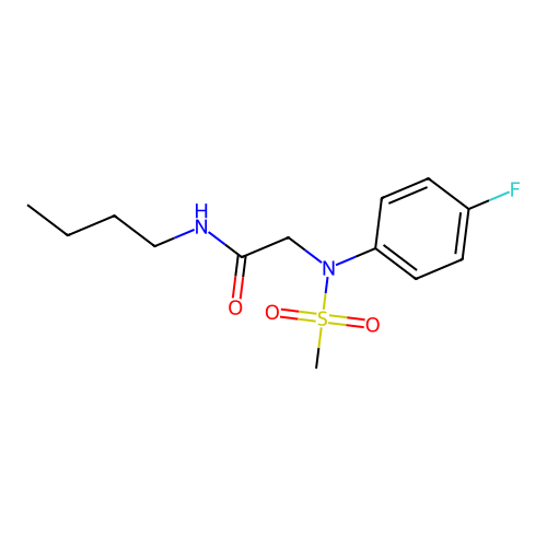 N-butyl-2-[4-fluoro(methylsulfonyl)anilino]acetamide structure