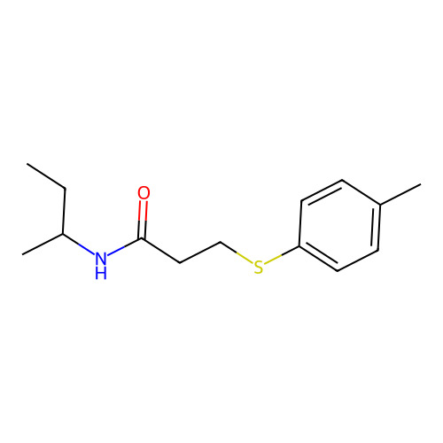 N-butan-2-yl-3-(4-methylphenyl)sulfanylpropanamide structure