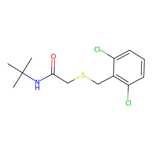 N-(tert-butyl)-2-[(2,6-dichlorobenzyl)sulfanyl]acetamide structure