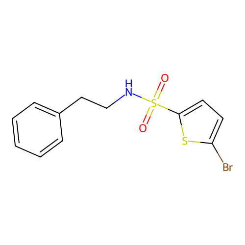 5-bromo-N-(2-phenylethyl)-2-thiophenesulfonamide structure