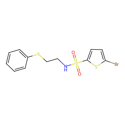 5-bromo-N-[2-(phenylsulfanyl)ethyl]thiophene-2-sulfonamide structure