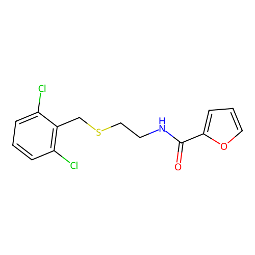 N-{2-[(2,6-dichlorobenzyl)sulfanyl]ethyl}-2-furamide structure