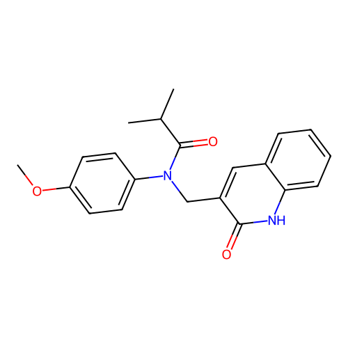 N-(4-methoxyphenyl)-2-methyl-N-[(2-oxo-1H-quinolin-3-yl)methyl]propanamide structure