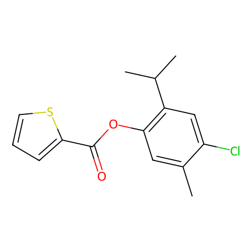 4-Chloro-2-isopropyl-5-methylphenyl thiophene-2-carboxylate structure