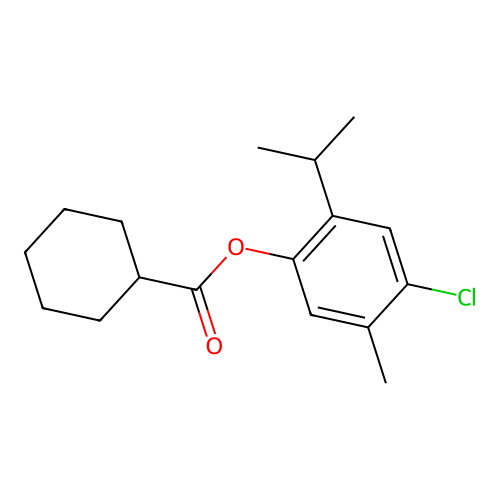 4-Chloro-2-isopropyl-5-methylphenyl cyclohexanecarboxylate structure