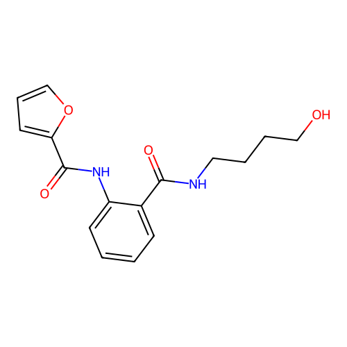 N-(2-{[(4-hydroxybutyl)amino]carbonyl}phenyl)-2-furamide structure