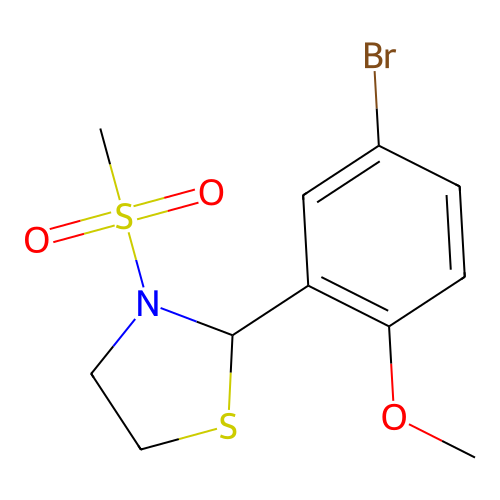 2-(5-Bromo-2-methoxyphenyl)-3-(methylsulfonyl)-1,3-thiazolidine structure