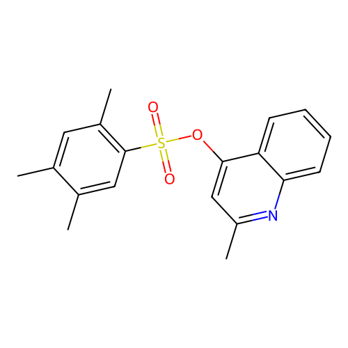 2-Methyl-4-quinolinyl 2,4,5-trimethylbenzenesulfonate structure