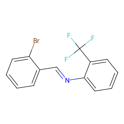 N-(2-bromobenzylidene)-N-[2-(trifluoromethyl)phenyl]amine structure
