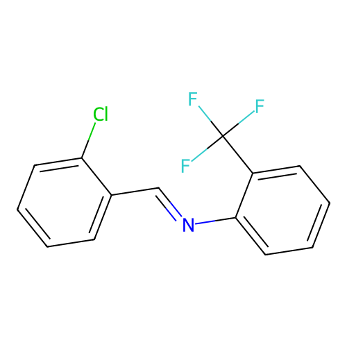N-(2-chlorobenzylidene)-N-[2-(trifluoromethyl)phenyl]amine structure