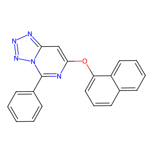 7-(1-Naphthyloxy)-5-phenyltetraazolo[1,5-c]pyrimidine structure