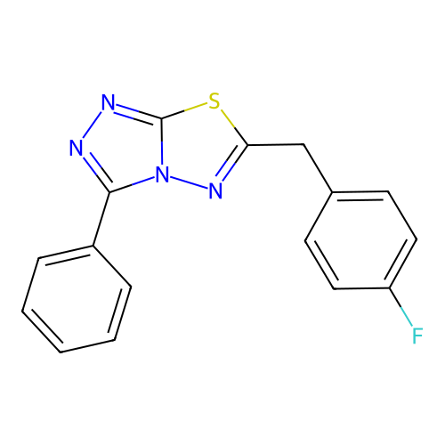 6-(4-Fluorobenzyl)-3-phenyl[1,2,4]triazolo[3,4-b][1,3,4]thiadiazole structure