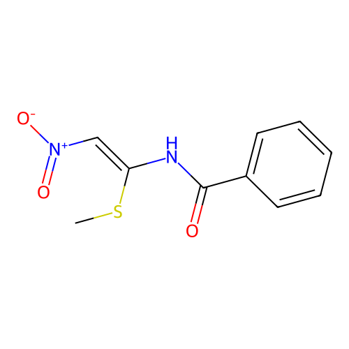 N-(1-methylsulfanyl-2-nitroethenyl)benzamide structure
