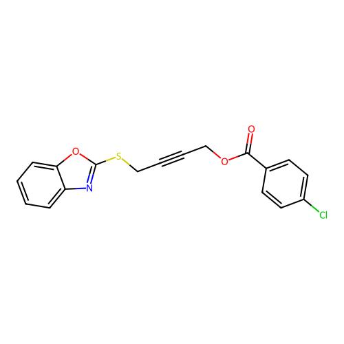 4-(1,3-Benzoxazol-2-ylsulfanyl)but-2-ynyl 4-chlorobenzoate structure