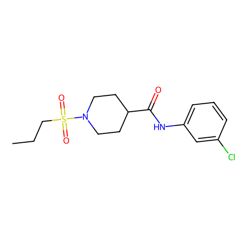 N-(3-chlorophenyl)-1-(propylsulfonyl)-4-piperidinecarboxamide structure
