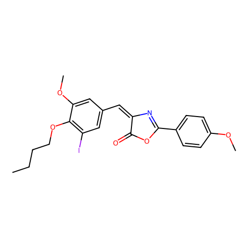 4-(4-Butoxy-3-iodo-5-methoxybenzylidene)-2-(4-methoxyphenyl)oxazol-5(4H)-one structure