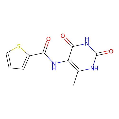 N-(2,4-dihydroxy-6-methyl-5-pyrimidinyl)-2-thiophenecarboxamide structure