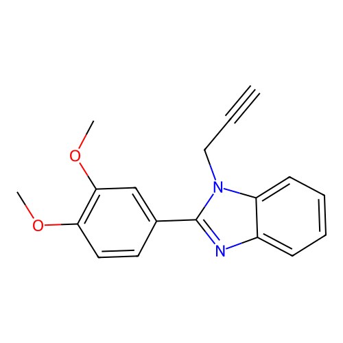 1,2-Dimethoxy-4-(1-prop-2-ynylbenzimidazol-2-yl)benzene structure