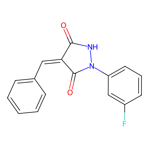4-Benzylidene-1-(3-fluorophenyl)pyrazolidine-3,5-dione structure