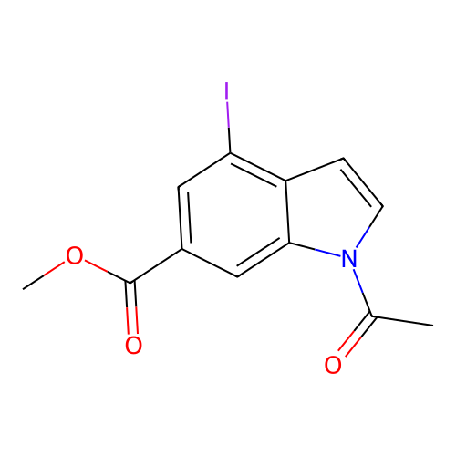 Methyl 1-acetyl-4-iodoindole-6-carboxylate structure