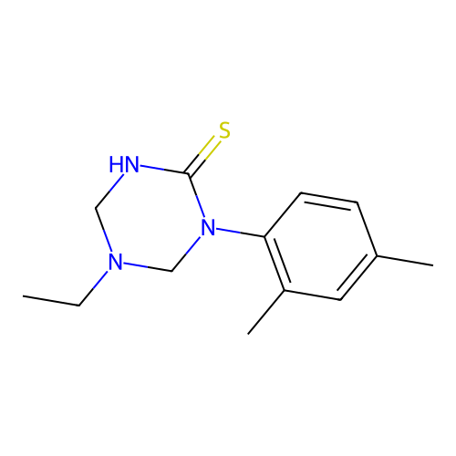 1-(2,4-Dimethylphenyl)-5-ethyl-1,3,5-triazinane-2-thione structure