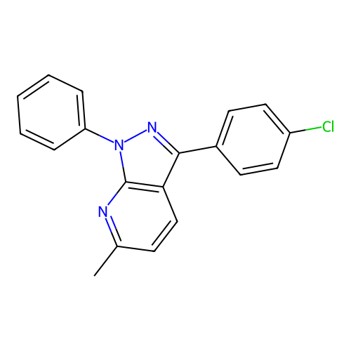 3-(4-chlorophenyl)-6-methyl-1-phenyl-1H-pyrazolo[3,4-b]pyridine structure