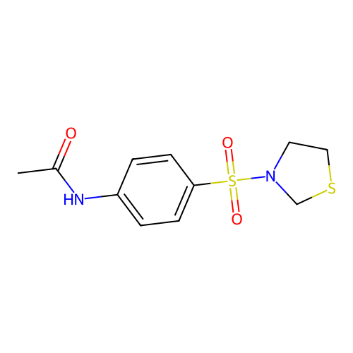 N-[4-(1,3-thiazolidin-3-ylsulfonyl)phenyl]acetamide structure