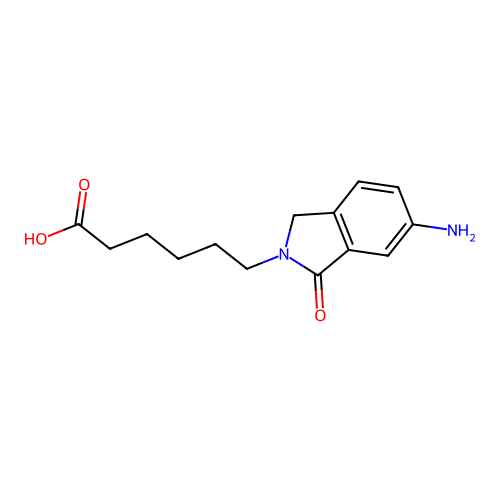 6-(6-amino-1-oxo-1,3-dihydro-2H-isoindol-2-yl)hexanoic acid structure