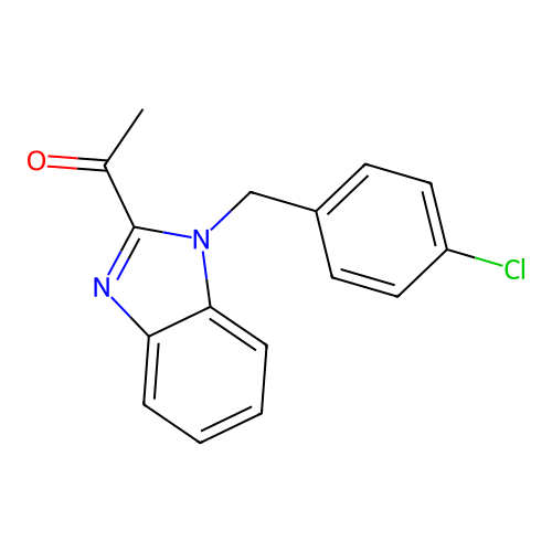 1-[1-[(4-Chlorophenyl)methyl]benzimidazol-2-yl]ethanone structure