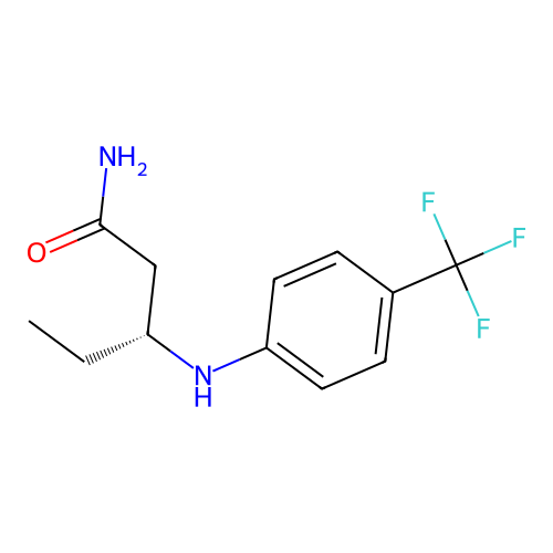 (3R)-3-[4-(trifluoromethyl)anilino]pentanamide structure