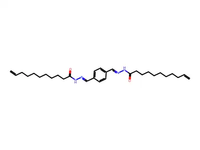 N-[[4-[(undec-10-enoylhydrazinylidene)methyl]phenyl]methylideneamino]undec-10-enamide structure