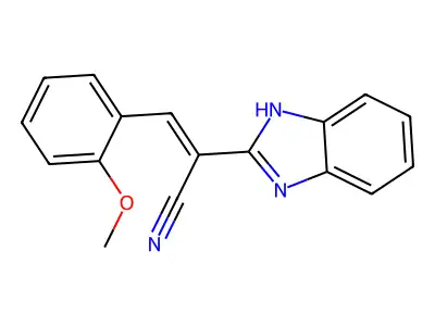 2-(1H-benzimidazol-2-yl)-3-(2-methoxyphenyl)prop-2-enenitrile structure