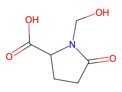 1-(Hydroxymethyl)-5-oxoproline structure