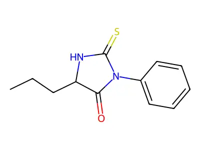 (5R)-3-phenyl-5-propyl-2-sulfanylideneimidazolidin-4-one structure
