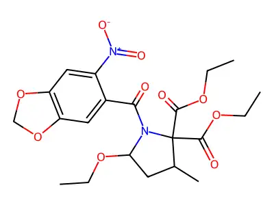 diethyl 5-ethoxy-3-methyl-1-(6-nitro-1,3-benzodioxole-5-carb structure