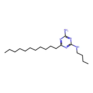 N~2~-Butyl-6-undecyl-1,3,5-triazine-2,4-diamine structure