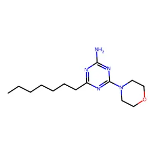 4-Heptyl-6-morpholin-4-yl-1,3,5-triazin-2-amine structure