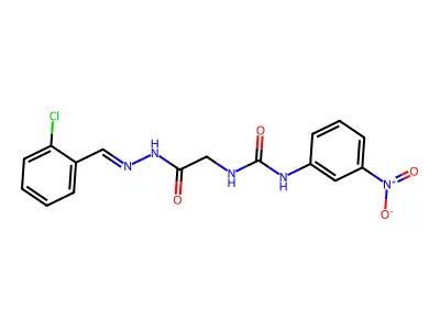 N-[(2-chlorophenyl)methylideneamino]-2-[(3-nitrophenyl)carbamoylamino]acetamide structure