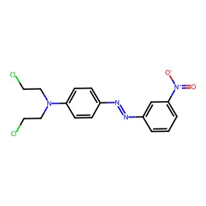N,N-bis(2-chloroethyl)-4-[(3-nitrophenyl)diazenyl]aniline structure