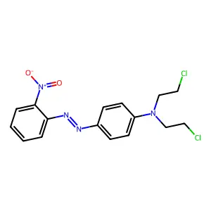 N,N-bis(2-chloroethyl)-4-[(2-nitrophenyl)diazenyl]aniline structure