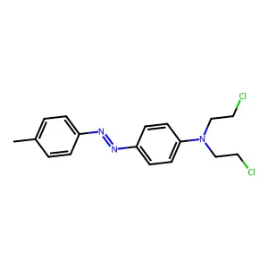 N,N-Bis(2-chloroethyl)-4-[(E)-(4-methylphenyl)diazenyl]aniline structure