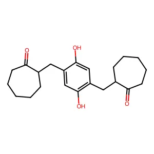 2-[[2,5-Dihydroxy-4-[(2-oxocycloheptyl)methyl]phenyl]methyl]cycloheptan-1-one structure