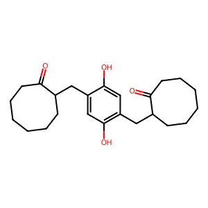 2-[[2,5-Dihydroxy-4-[(2-oxocyclooctyl)methyl]phenyl]methyl]cyclooctan-1-one structure