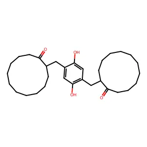 2-[[2,5-Dihydroxy-4-[(2-oxocyclododecyl)methyl]phenyl]methyl]cyclododecan-1-one structure