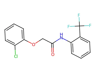 2-(2-chlorophenoxy)-N-[2-(trifluoromethyl)phenyl]acetamide structure