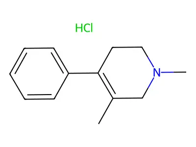 Pyridine, 1,2,3,6-tetrahydro-1,5-dimethyl-4-phenyl-, hydrochloride structure