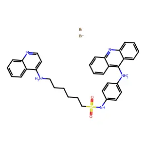 C34H33N5O2S.2BrH.3/2H2O structure