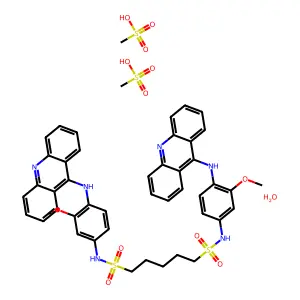 1,5-Pentanedisulfon-m-anisidide, 4',4''-bis(9-acridinylamino)-, dimethanesulfonate, hydrate structure