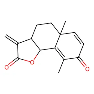 3-Oxo-6betaH-eudesm-1,4,11-trien-6,13-olide structure