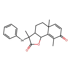3-Oxo-6betaH-11beta-phenylselenoeudesm-1,4-dien-6,13-olide structure